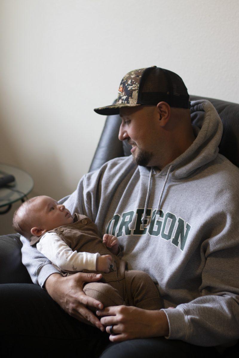 Kory Coleman feeds his two-month-old son, Flinn Coleman, who he hopes to raise in an honest and patient environment. &#8220;I want my child to be able to tell me the truth,&#8221; he says. &#8220;When I told my family the truth, that's when I was able to get clean.&#8221;